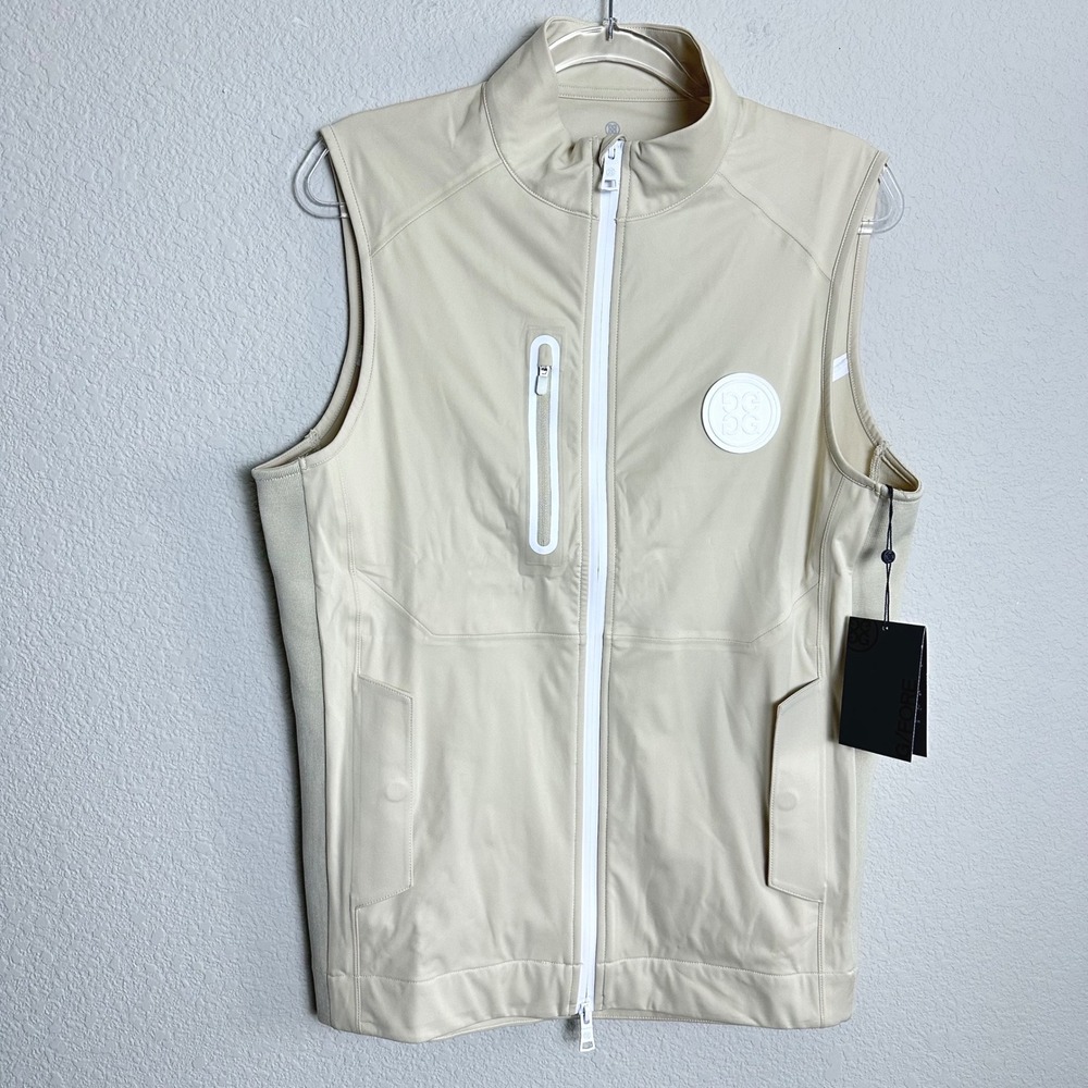 G/Fore‎ Mens Repeller Vest Stone Beige Performance Golf NWT Size S Lightweight